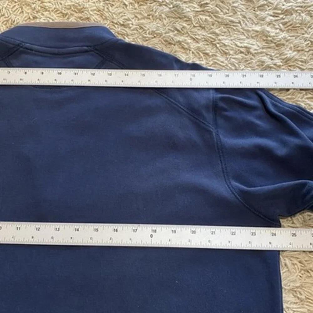 The Territory Ahead Men Sweater L Gray Pima Cotton‎ 1/4 Zip Casual Golf Long